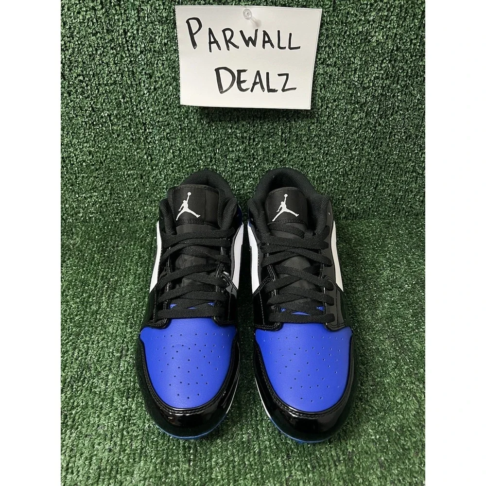 Nike Air Jordan 1 Low TD Football Cleats Royal Toe Black Mens Size 13 FJ6245-401